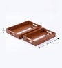 Brown Rectangle Serving Tray Set Of 2