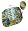 Green Iron Tropical paradise 2 Pcs Rectangle Platter With Dip Bowl