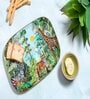 Green Iron Tropical paradise 2 Pcs Rectangle Platter With Dip Bowl