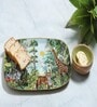 Green Iron Tropical paradise 2 Pcs Rectangle Platter With Dip Bowl
