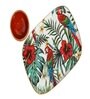 Multicolor Printed Iron Tropical paradise 2 Pcs Platter With Dip Bowl