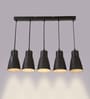 Rectangular 9 watt each LED Aluminium 5 light Cluster Hanging light (Warm White Light)