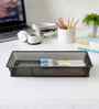 Rectangular Ash Grey Metal Mesh Desk Organizer Tray