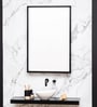 36 Inch Rectangular Black Mirror in Metal Frame
