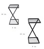 Rectangular Black Flower Pot Stand Set of 2