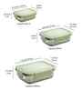 Rectangular Glass Lunch Box With 3 Different Size