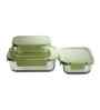 Rectangular Glass Lunch Box With 3 Different Size