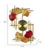 Rectangular Gold & Red Leaves Wall Clock