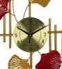 Rectangular Gold & Red Leaves Wall Clock