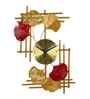 Rectangular Gold & Red Leaves Wall Clock