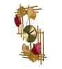 Rectangular Gold & Red Leaves Wall Clock