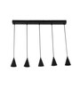 Rectangular LED 15 watt & 3 Watt Aluminium Black Finish 5 light Cluster Hanging Light (Warm White Light)