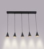 Rectangular LED 15 watt & 3 Watt Aluminium Black Finish 5 light Cluster Hanging Light (Warm White Light)