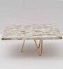 Rectangular Mother of Pearl Cake Stand with Metal Stand for Weddings, Birthdays   10 x 8-Inch