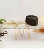 Rectangular Mother of Pearl Cake Stand with Metal Stand for Weddings, Birthdays   10 x 8-Inch