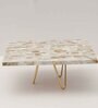 Rectangular Mother of Pearl Cake Stand with Metal Stand for Weddings, Birthdays   10 x 8-Inch