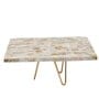 Rectangular Mother of Pearl Cake Stand with Metal Stand for Weddings, Birthdays   10 x 8-Inch