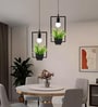 Rectangular Pendant Light with Artificial Flower Holder