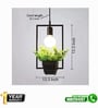 Rectangular Pendant Light with Artificial Flower Holder