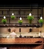 Rectangular Pendant Light with Artificial Flower Holder