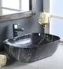 Rectangular Shape Ceramic Black Counter Top Wash Basin(L: 18, W: 14, H: 5 Inches)