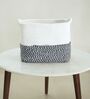 Rectangular White & Black Jute Storage Organiser