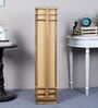 Gold Cotton Shade Column Floor Lamp With Mango wood Base