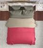 Red And Beige Microfiber Solid Reversible 150 GSM Double Bed Comforter