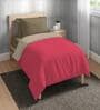 Red And Beige Microfiber Solid Reversible 150 GSM Single Bed Comforter