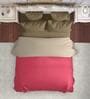 Red And Beige Microfiber Solid Reversible 150 GSM Single Bed Comforter