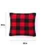 Red & Black 100% Cotton It'S Checkered 20X20 Inches Knitted Cushion Cover