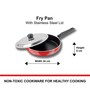 Red & Black Aluminium Non-Stick Frying Pan with Lid