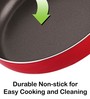 Red & Black Aluminium Non-Stick Frying Pan with Lid