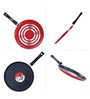 Red & Black Aluminium Big Non-Stick Flat Dosa Tawa Pan