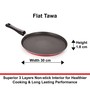 Red & Black Aluminium Big Non-Stick Flat Dosa Tawa Pan