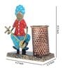 Musical Man Red & Blue Metal Pen Stand