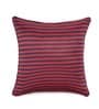 Maroon Polyester Striped 16x16 inches Cushion Cover (5Pc)