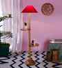 Red Cotton Coolie Floor Lamp