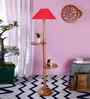 Red Cotton Coolie Floor Lamp