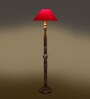 Red Cotton Coolie Floor Lamp
