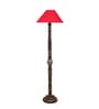 Red Cotton Coolie Floor Lamp