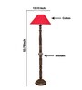 Red Cotton Coolie Floor Lamp