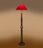 Red Cotton Coolie Floor Lamp