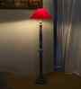 Red Cotton Coolie Floor Lamp