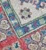 Red & Cream Faux Silk Abstract 5 x 7 Feet Hand Woven Carpet -Avioni Collection