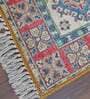 Red & Cream Faux Silk Abstract 5 x 7 Feet Hand Woven Carpet -Avioni Collection