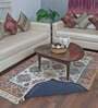 Red & Cream Faux Silk Abstract 5 x 7 Feet Hand Woven Carpet -Avioni Collection