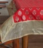 Red & Gold Floral Silk (52 x 84 ) Table Cloth