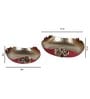 Red & Gold Hammered Rose Urli Set of 2