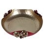 Red & Gold Hammered Rose Urli Set of 2